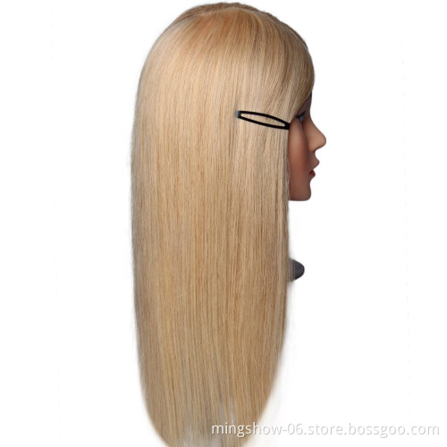 Ship within 24 hours long hair rose gold mannequin head wig